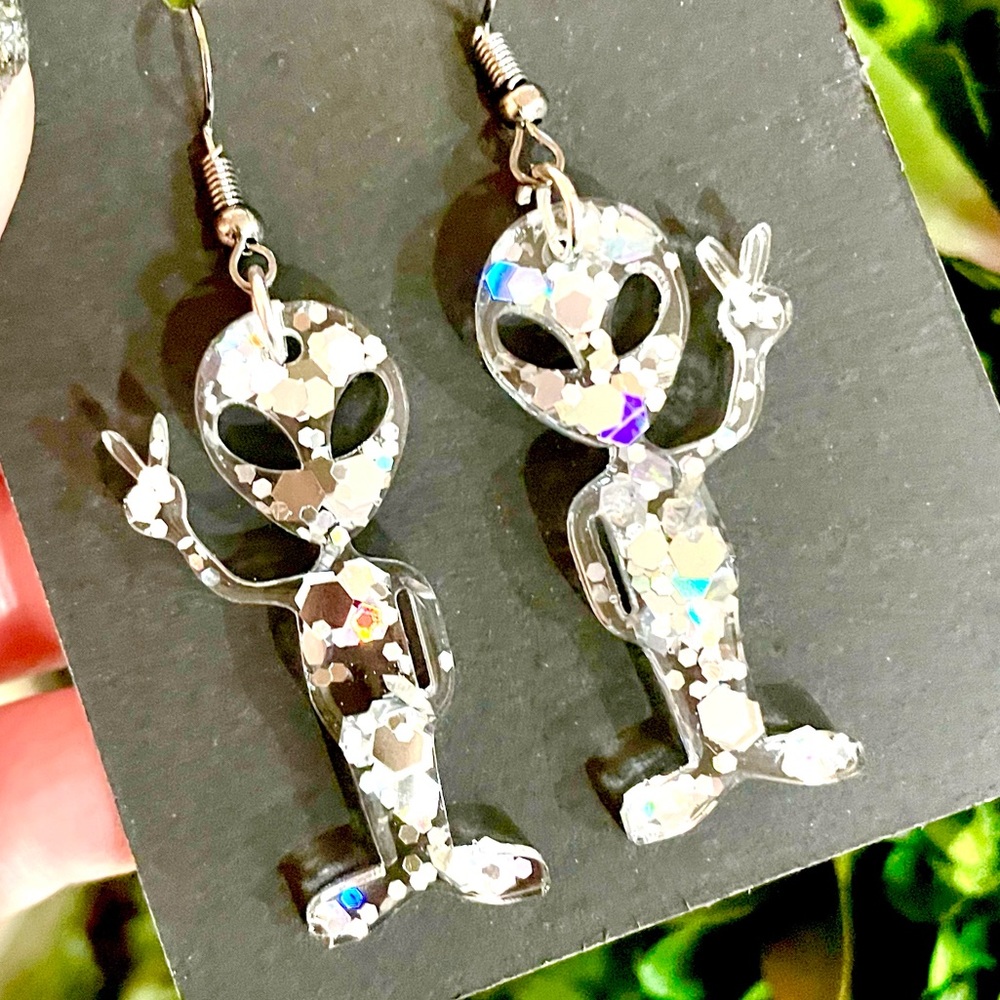 Alien Acrylic Earrings